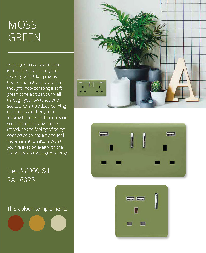 Moss Green Spare Plate Wiring Accessories Trendi Decorative Screwless